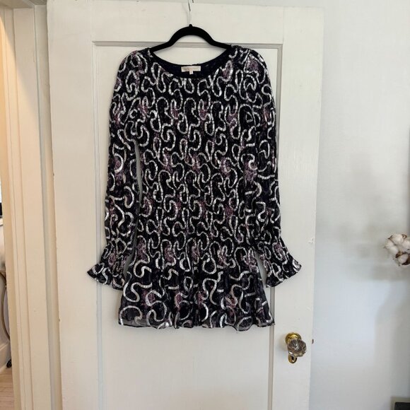 LoveShackFancy Scarlett Chiffon Geometric Mini Dress (Size Small) - Picture 4 of 10